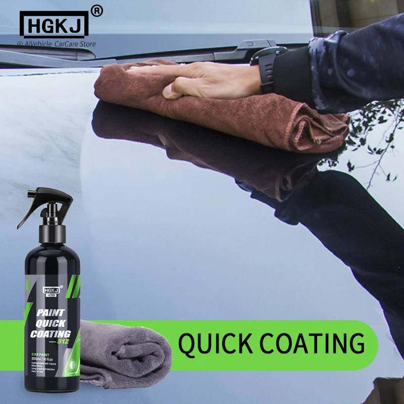 Oleophobic Coating Spray - クイックコート HGKJ S12 液体ナノセラミック車のコーティング自動車ペイントポリッシュワックススプレー疎水性アンチスクラッチ保護フィルムリニューアル