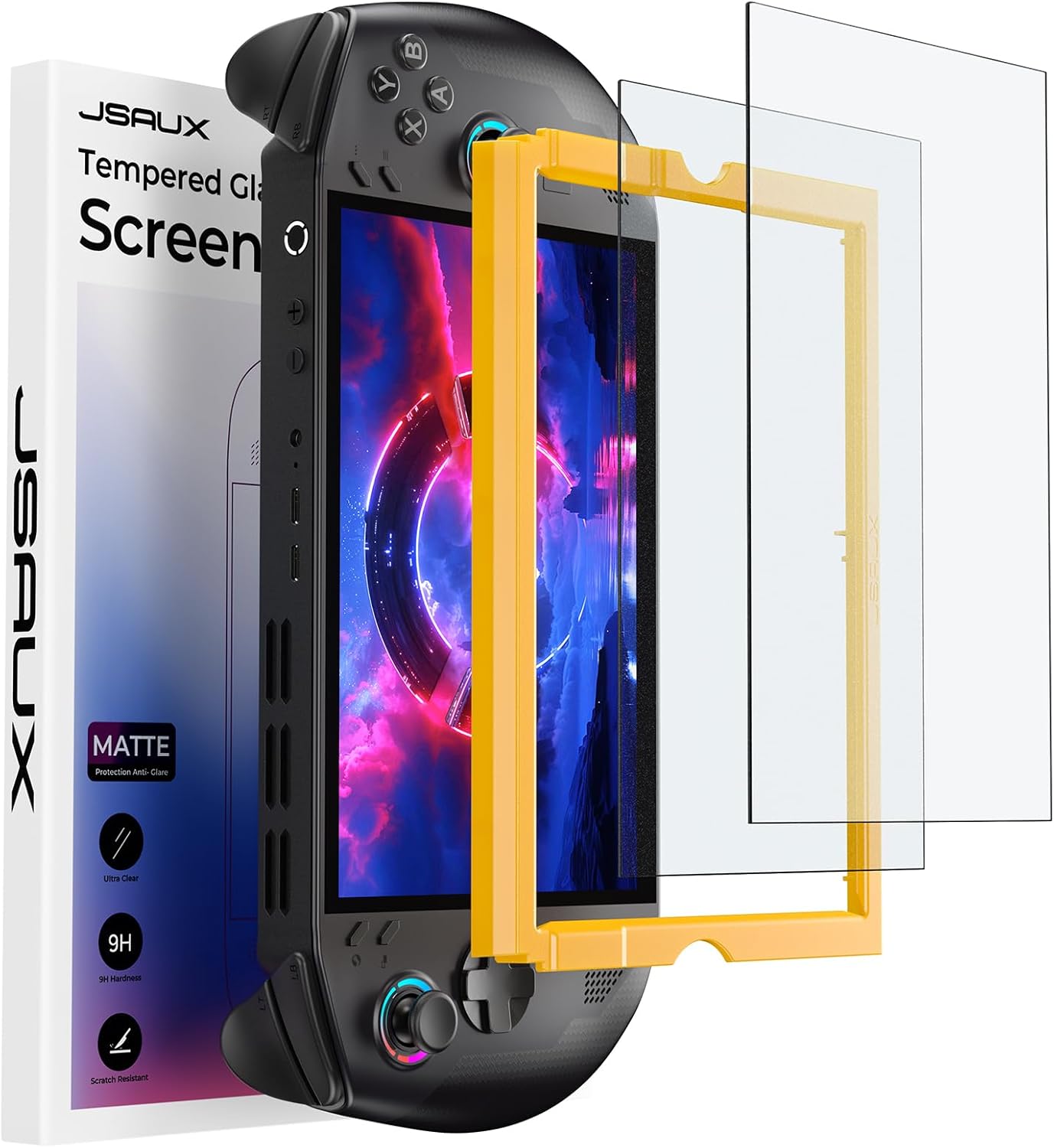 Matte Anti Glare Screen - Legion Go S 8インチ用アンチグレアスクリーンプロテクター2枚パック、ガイドフレームで簡単に取り付け可能、8インチフルカバー、マットガラス