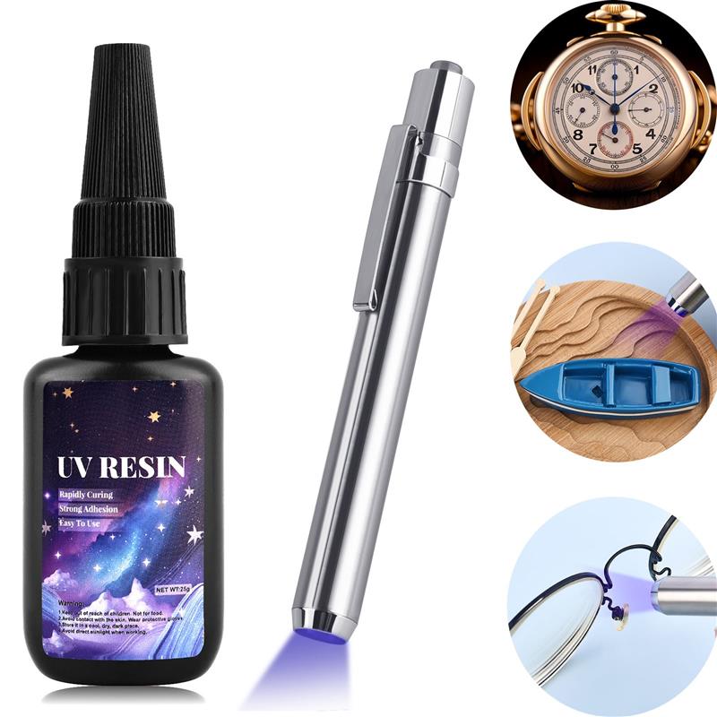 Uv-接着剤接着剤キット,速乾性,ハード,接着剤,ガラス,金 - Liquid Uv Glue Kit のレビューと価格